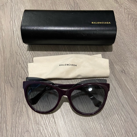 Balenciaga shiny Bordeaux sunglasses - Picture 2 of 6